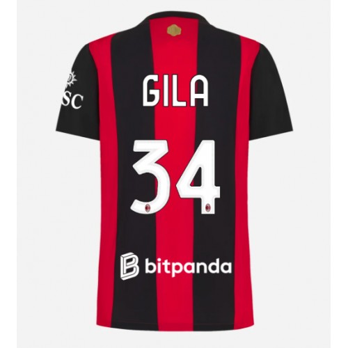 Zenski Nogometni Dres AC Milan Mario Gila #34 Domaci 2026-27 Kratak Rukav